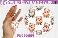Round keychain | Valentine pattern | Valentine's day Product Image 1