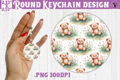 Round keychain | Valentine pattern | Valentine's day Product Image 1
