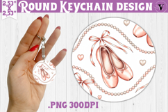 Round keychain | Valentine pattern | Valentine's day Product Image 1
