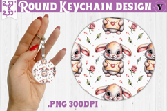 Round keychain | Valentine pattern | Valentine's day Product Image 1