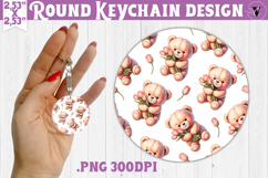 Round keychain | Valentine pattern | Valentine's day Product Image 1