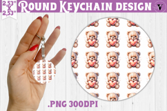 Round keychain | Valentine pattern | Valentine's day Product Image 1