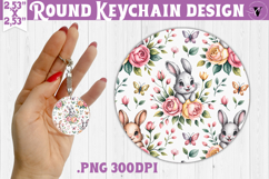 Round keychain | Valentine pattern | Valentine's day Product Image 1