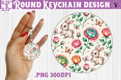 Round keychain | Valentine pattern | Valentine's day Product Image 1