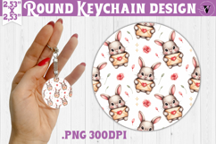 Round keychain | Valentine pattern | Valentine's day Product Image 1