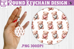 Round keychain | Valentine pattern | Valentine's day Product Image 1