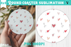 Round Coaster | Valentine pattern | Valentine's day Product Image 1