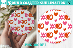 Round Coaster | Valentine pattern | Valentine's day Product Image 1