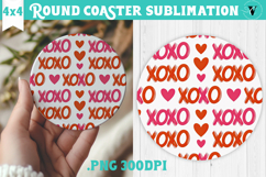 Round Coaster | Valentine pattern | Valentine's day Product Image 1