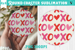 Round Coaster | Valentine pattern | Valentine's day Product Image 1