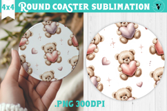 Round Coaster | Valentine pattern | Valentine's day Product Image 1