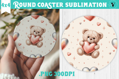 Round Coaster | Valentine pattern | Valentine's day Product Image 1
