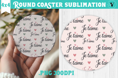 Round Coaster | Valentine pattern | Valentine's day Product Image 1