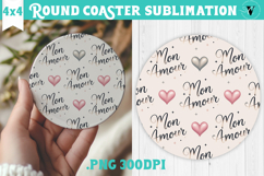 Round Coaster | Valentine pattern | Valentine's day Product Image 1