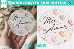 Round Coaster | Valentine pattern | Valentine's day Product Image 1