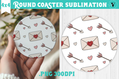 Round Coaster | Valentine pattern | Valentine's day Product Image 1