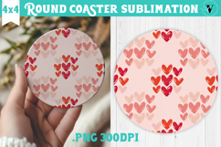Round Coaster | Valentine pattern | Valentine's day Product Image 1
