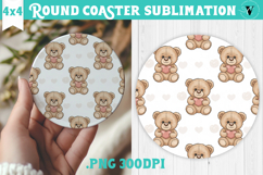 Round Coaster | Valentine pattern | Valentine's day Product Image 1