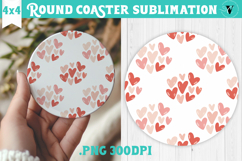 Round Coaster | Valentine pattern | Valentine's day Product Image 1