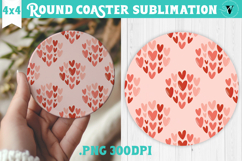Round Coaster | Valentine pattern | Valentine's day Product Image 1