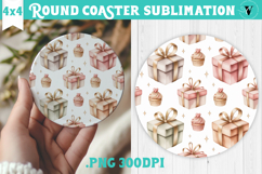 Round Coaster | Valentine pattern | Valentine's day Product Image 1