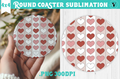 Round Coaster | Valentine pattern | Valentine's day Product Image 1