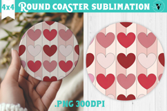 Round Coaster | Valentine pattern | Valentine's day Product Image 1