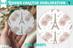 Round Coaster | Valentine pattern | Valentine's day Product Image 1