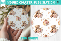 Round Coaster | Valentine pattern | Valentine's day Product Image 1
