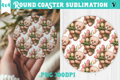 Round Coaster | Valentine pattern | Valentine's day Product Image 1