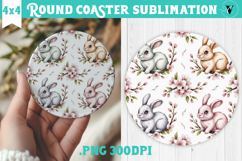 Round Coaster | Valentine pattern | Valentine's day Product Image 1