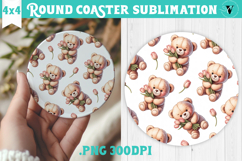 Round Coaster | Valentine pattern | Valentine's day Product Image 1
