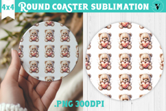 Round Coaster | Valentine pattern | Valentine's day Product Image 1