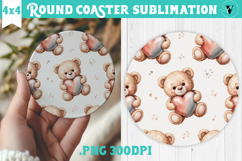 Round Coaster | Valentine pattern | Valentine's day Product Image 1