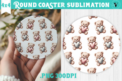 Round Coaster | Valentine pattern | Valentine's day Product Image 1