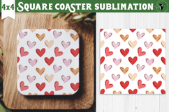 Square Coaster | Valentine pattern | Valentine's day Product Image 1