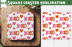 Square Coaster | Valentine pattern | Valentine's day Product Image 1