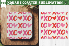 Square Coaster | Valentine pattern | Valentine's day Product Image 1