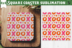 Square Coaster | Valentine pattern | Valentine's day Product Image 1