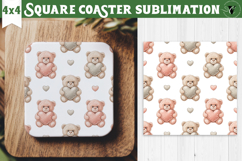 Square Coaster | Valentine pattern | Valentine's day Product Image 1