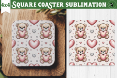 Square Coaster | Valentine pattern | Valentine's day Product Image 1