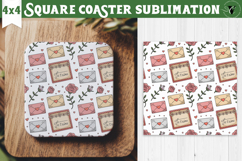 Square Coaster | Valentine pattern | Valentine's day Product Image 1