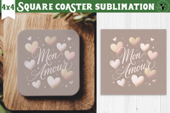 Square Coaster | Valentine pattern | Valentine's day Product Image 1