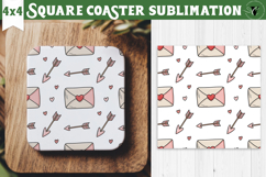 Square Coaster | Valentine pattern | Valentine's day Product Image 1