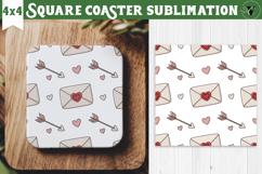 Square Coaster | Valentine pattern | Valentine's day Product Image 1