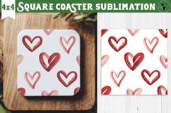 Square Coaster | Valentine pattern | Valentine's day Product Image 1