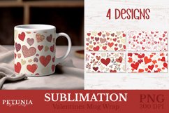 vintage valentines day mug wrap designs being used as valentines day mug sublimation prints