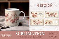 Valentines mug wrap designs being used as Valentines day mug sublimation print