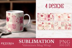 vintage valentines day mug wrap designs being used as valentines day mug sublimation prints