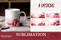 Valentines mug wrap designs being used as Valentines day mug sublimation print
